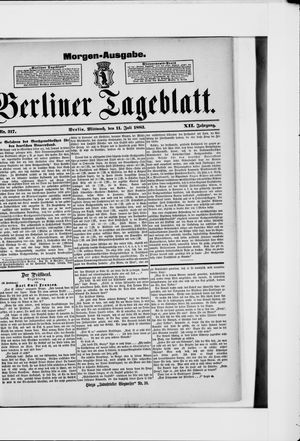 Berliner Tageblatt und Handels-Zeitung vom 11.07.1883