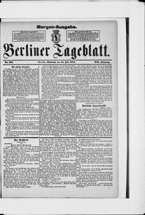 Berliner Tageblatt und Handels-Zeitung vom 18.07.1883