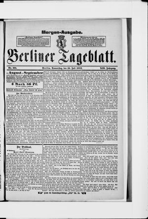 Berliner Tageblatt und Handels-Zeitung on Jul 19, 1883