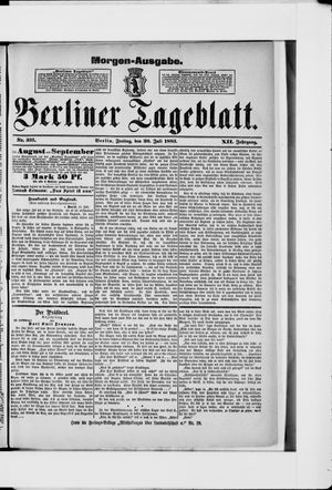 Berliner Tageblatt und Handels-Zeitung vom 20.07.1883