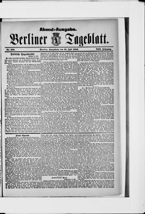 Berliner Tageblatt und Handels-Zeitung on Jul 21, 1883