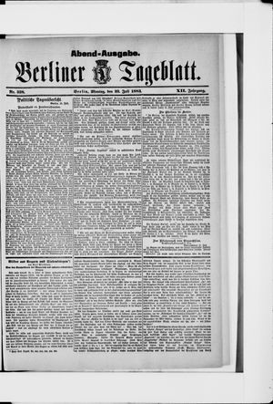 Berliner Tageblatt und Handels-Zeitung vom 23.07.1883