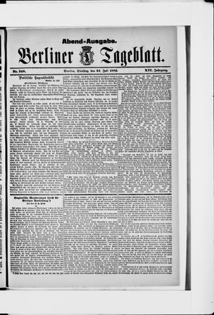 Berliner Tageblatt und Handels-Zeitung vom 24.07.1883