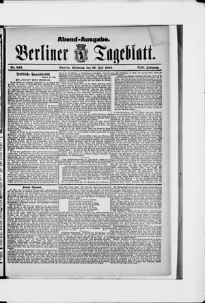 Berliner Tageblatt und Handels-Zeitung on Jul 25, 1883