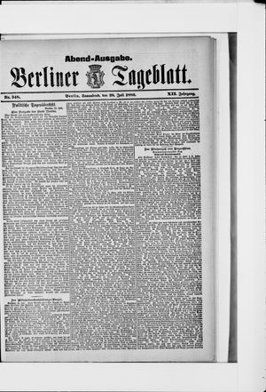 Berliner Tageblatt und Handels-Zeitung on Jul 28, 1883