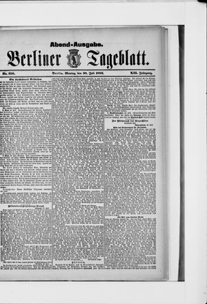 Berliner Tageblatt und Handels-Zeitung vom 30.07.1883