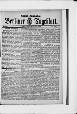 Berliner Tageblatt und Handels-Zeitung on Jul 31, 1883