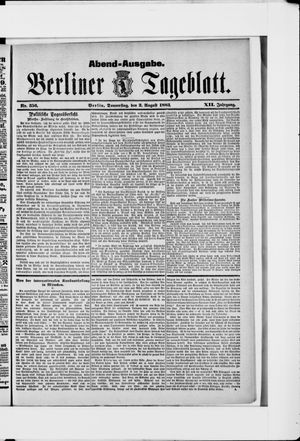 Berliner Tageblatt und Handels-Zeitung vom 02.08.1883