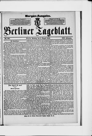 Berliner Tageblatt und Handels-Zeitung vom 05.08.1883