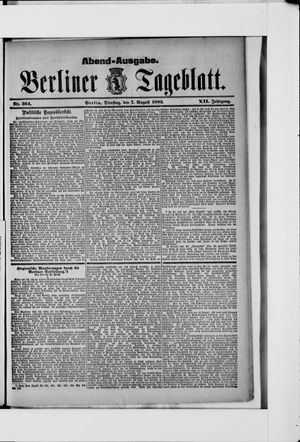 Berliner Tageblatt und Handels-Zeitung vom 07.08.1883