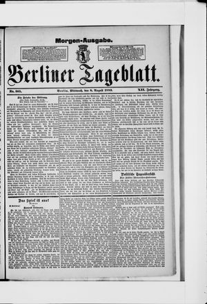 Berliner Tageblatt und Handels-Zeitung vom 08.08.1883