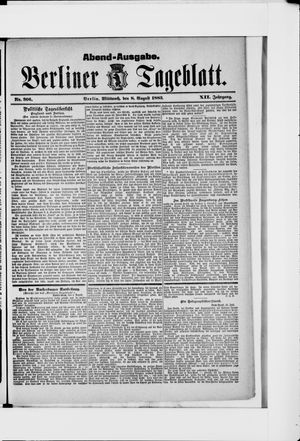 Berliner Tageblatt und Handels-Zeitung vom 08.08.1883