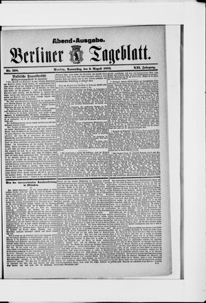Berliner Tageblatt und Handels-Zeitung vom 09.08.1883