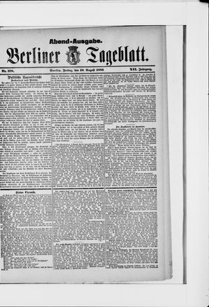 Berliner Tageblatt und Handels-Zeitung vom 10.08.1883