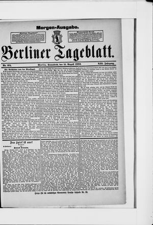 Berliner Tageblatt und Handels-Zeitung vom 11.08.1883