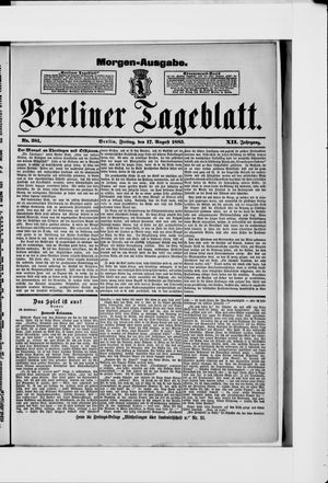 Berliner Tageblatt und Handels-Zeitung vom 17.08.1883