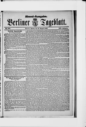 Berliner Tageblatt und Handels-Zeitung vom 17.08.1883