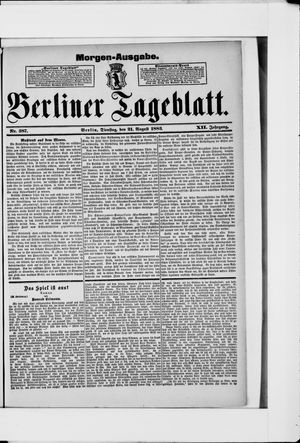 Berliner Tageblatt und Handels-Zeitung on Aug 21, 1883