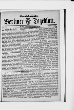 Berliner Tageblatt und Handels-Zeitung vom 21.08.1883