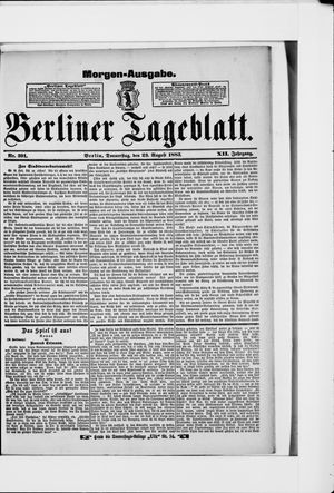 Berliner Tageblatt und Handels-Zeitung vom 23.08.1883