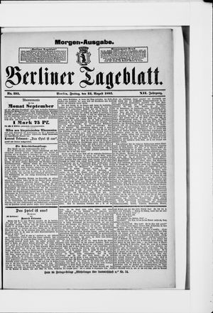 Berliner Tageblatt und Handels-Zeitung on Aug 24, 1883