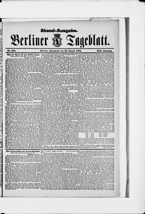 Berliner Tageblatt und Handels-Zeitung vom 25.08.1883