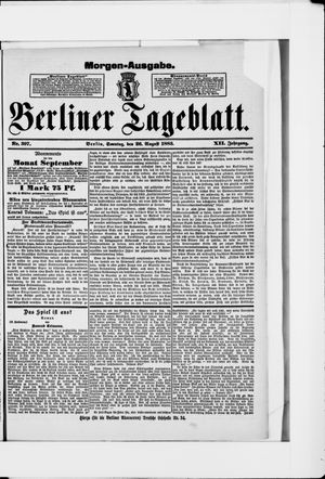Berliner Tageblatt und Handels-Zeitung vom 26.08.1883