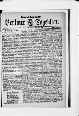 Berliner Tageblatt und Handels-Zeitung vom 01.09.1883