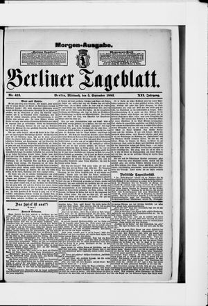 Berliner Tageblatt und Handels-Zeitung vom 05.09.1883