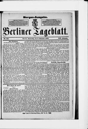 Berliner Tageblatt und Handels-Zeitung vom 06.09.1883