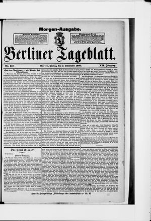 Berliner Tageblatt und Handels-Zeitung vom 07.09.1883