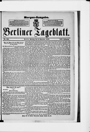 Berliner Tageblatt und Handels-Zeitung vom 09.09.1883