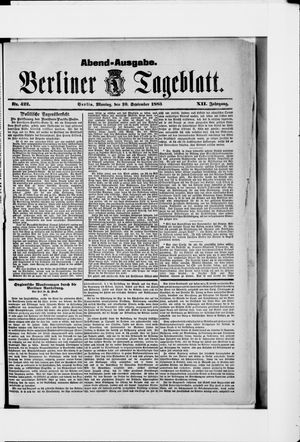 Berliner Tageblatt und Handels-Zeitung vom 10.09.1883