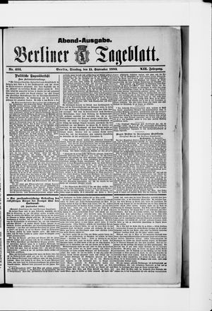 Berliner Tageblatt und Handels-Zeitung vom 11.09.1883