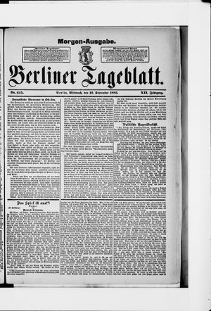 Berliner Tageblatt und Handels-Zeitung vom 12.09.1883