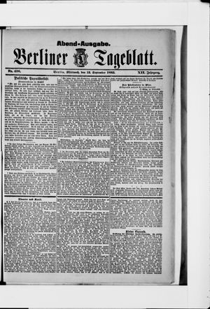 Berliner Tageblatt und Handels-Zeitung vom 12.09.1883