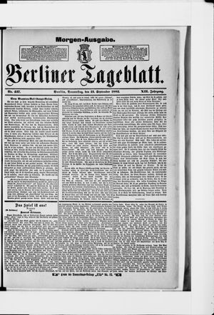 Berliner Tageblatt und Handels-Zeitung vom 13.09.1883
