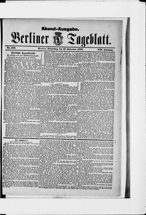 Berliner Tageblatt und Handels-Zeitung vom 13.09.1883