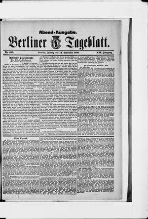 Berliner Tageblatt und Handels-Zeitung vom 14.09.1883
