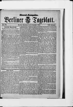 Berliner Tageblatt und Handels-Zeitung vom 15.09.1883