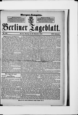 Berliner Tageblatt und Handels-Zeitung vom 16.09.1883