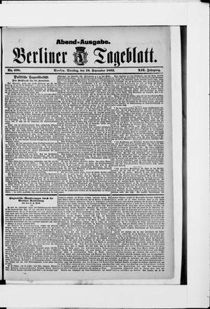 Berliner Tageblatt und Handels-Zeitung vom 18.09.1883
