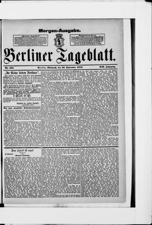 Berliner Tageblatt und Handels-Zeitung vom 19.09.1883