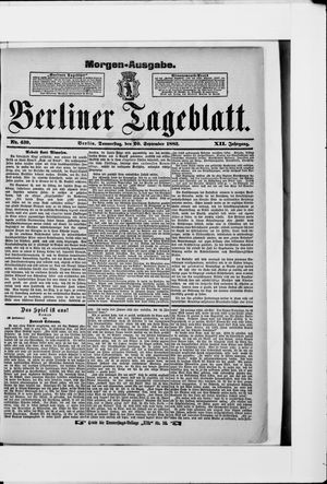 Berliner Tageblatt und Handels-Zeitung vom 20.09.1883