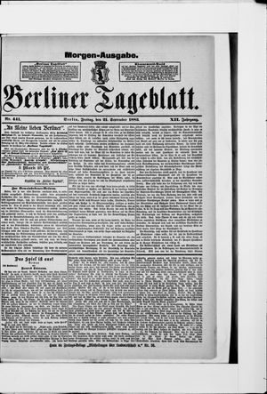 Berliner Tageblatt und Handels-Zeitung on Sep 21, 1883