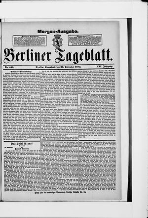 Berliner Tageblatt und Handels-Zeitung vom 22.09.1883