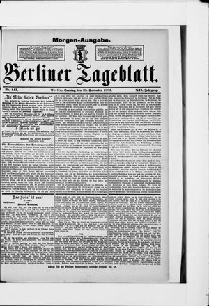 Berliner Tageblatt und Handels-Zeitung vom 23.09.1883