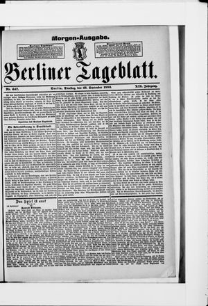 Berliner Tageblatt und Handels-Zeitung vom 25.09.1883