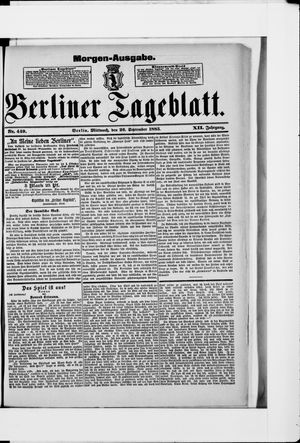 Berliner Tageblatt und Handels-Zeitung vom 26.09.1883