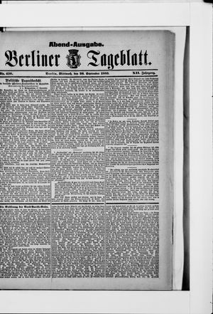 Berliner Tageblatt und Handels-Zeitung vom 26.09.1883